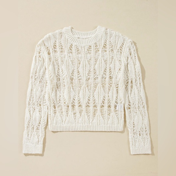 Women's Cream Knit Sweater - Picture 5 of 14